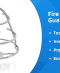 10 Pack Half Inch Zinc Plated Steel Fire Sprinkler Head Guards With Stainless Mounting Hardware Ultimate Cage Cover For Commercial Safety Systems, showing a close-up of a steel cage protector for sprinkler heads.