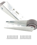 Two Pack Mini Long Frame Casters With Screws Rubber Wheels for Furniture and Bookcase Sinking Repair Lift Device