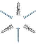 Drywall Anchor Kit With Self Drilling Screws DIY Friendly Zinc Alloy Wall Fasteners Yellow Zinc Plated Carbon Steel Rust Resistant Self Tapping Anchors No Prep Install Easy Mount For Shelves Picture Frames And TV Mounts, anchors and screws set