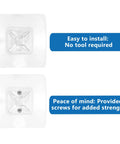 Ready To Use Adhesive Furniture Wall Anchors With No Sweat Drill Free Anti Tip Safety Straps showing easy-install clear anchor plates.