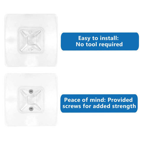 Ready To Use Adhesive Furniture Wall Anchors With No Sweat Drill Free Anti Tip Safety Straps showing easy-install clear anchor plates.