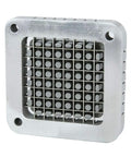 Top Tier Rock Solid 3/8 Inch French Fry Cutter Blade And Pushing Block Replacement Kit featuring a stainless steel grid for cutting.
