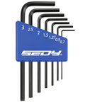 Dope 7 Piece Metric Hex Key Set With L Shaped Allen Wrenches In Chrome Vanadium Build Includes 0.7mm 3mm Metric, blue holder