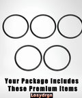 Five Pack PU Rock Tumbler Belts Replacement Kit For K1, K1 Pro, K3 And Thumlers AR Series shown in black on white background