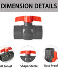 Rock Solid 1 Inch Sch80 Pvc Ball Valve 4 Pack with smooth operation and socket fusion ends for irrigation use.
