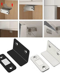 Stainless Steel Magnetic Cabinet Latch With No Slam Hold For Thin Doors And Drawers installed in cabinet and closet
