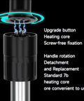 Close-up of Beastly 1200W Smart Hot Air Rework Station heating core with upgrade button and screw-free fixation features.