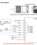Wiring diagram for Closed-Loop Stepper Motor With Built-In Encoder, Driver, Brake, And Controller For CNC And 3D Printer.
