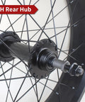 36H rear hub of fat tire bike wheel set 20 24 26 inch for snow and beach riding, featuring disc brake compatibility and 6 bolt hub