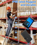 Handle any grueling shift with this rugged 10.1 inch Windows 11 Pro tablet showcasing IP68 waterproof durability in use.