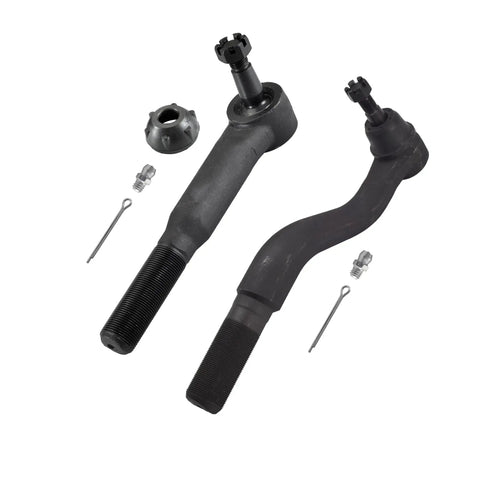 Beef Up Your Ride With A 12 Piece Front Steering Kit For 2000 To 2005 Ford Excursion F250 F350 Super Duty Includes Upper And Lower Ball Joints Inner And Outer Tie Rod Ends Sway Bar Link Adjusting Sleeve And Drag Link For 4WD, black steering components