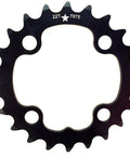64mm BCD 22T 4 Bolt SharkTooth Pro Mountain Chainring For MTB Made In USA With CNC Machined Aluminum Front View