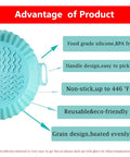 7.5 Inch Round Air Fryer Silicone Liners 2 Pack Reusable For 3-5 Qt Pots Easy To Clean Keeps Your Air Fryer Clean No Mess Cleanup Nonstick Silicone Cups In Gray And Green