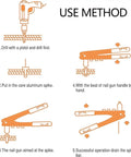 Use method illustration for Heavy Duty Manual Rivet Gun Kit With Three Sixteen Inch Tri Grip Pop Rivets featuring assembly steps.