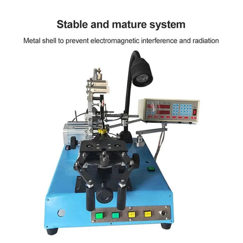 Slick Belt Type Ring Winding Machine With Magnetic And Iron Cores Featuring An Inductance Hook for precision winding.