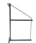 Side view of the Beefy Two Shelf Bracket System for Containers No Bolting Or Welding Needed Unobstructed Under Shelf Storage.