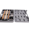 7 Piece Car Sheet Metal Tool Kit For Auto Body Repair And Bodywork in gray case, includes hammers and dollies for shaping and dents