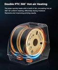 Upgraded Space Pi Filament Dryer Plus Dual Roll Dry Box For Two 3D Printers With 360 Degree Hot Air 110W PTC Heating