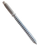 Close-up of Masonry Hanger Bolts 1/4-20 X 3-1/4 Inch Steel White Ruspert Finish showing threaded steel design.