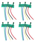 Four Pack Hall Sensor Pcb Board 41F Nifty Swap For Brushless Hub Motors with 17mm wires in red, blue, yellow, black.