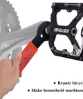 Double Sided Bicycle Pedal Wrench Set 15mm 16mm 17mm For Quick Pedal Removal Pro Grade Bike Wrench For Home Mechanics in use
