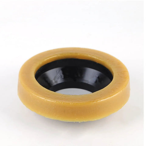 Heavy Duty Butter Wax Ring Kit With Reinforced Bolts Fits 3 Or 4 Inch Pipes, showing thick wax ring with black center.