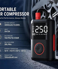 Cordless Tire Inflator Air Compressor For Land Rover Range Rover Electric Mla Flex Ev 2025 2026 with digital gauge and compact design.
