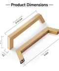 30 Pack 5 Inch Champagne Bronze Cabinet Handles Modern Square Gold Cabinet Pulls for Cabinets and Drawers with 128 Millimeter Hole Centers Durable Zinc Alloy Construction and Easy Installation for Kitchen Cabinets and Furniture showing product dimensions.