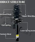 Diagram of Cadillac XTS Front Left Or Right Shock Strut Assembly With Coil Spring 3.6L V6 2013 2019 showing parts labeled