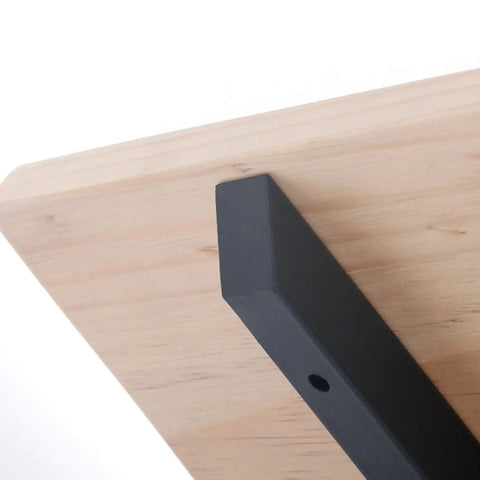 Rock Solid Wall Mounted Shelf Brackets Pack Of Two Heavy Duty Metal Supports Black Steel Finish 12 Inch Arms showing installation angle