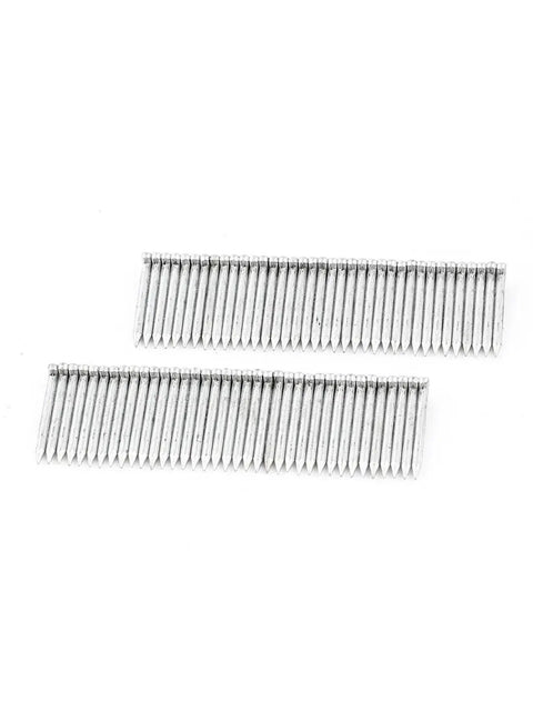 1000 Piece Pack Of Chisel Tip Brad Nails With T Head Design And Galvanized Finish Built Tough For Fine Trim Carpentry And Home Improvement Projects Delivering No Hassle Installation Daily showing stacked clips of smooth galvanized nails.