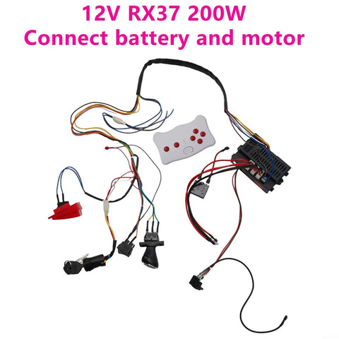 Ride On Car Wire Harness And Switch Conversion Kit With Two Point Four G Remote And Smooth Start displayed with wires and components