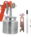 Heavy Duty Pneumatic Paint Sprayer Built Tough As Nails For Clean Smooth Automotive And Fence Coatings No Fuss Setup with metallic spray cup and accessories