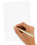 Hand writing on Assorted Blank Greeting Cards With Painted Flower Designs, 48 Cards And Envelopes, 4 Styles, Perfect For Quick Notes.