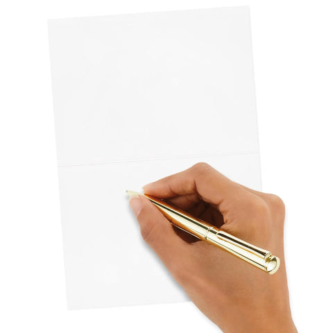 Hand writing on Assorted Blank Greeting Cards With Painted Flower Designs, 48 Cards And Envelopes, 4 Styles, Perfect For Quick Notes.