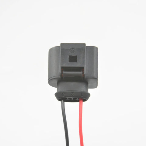 Plug And Play 2 Pin Coolant Level Sensor Connector Pigtail With Pre Crimped Wires 6 Inch Leads, black connector