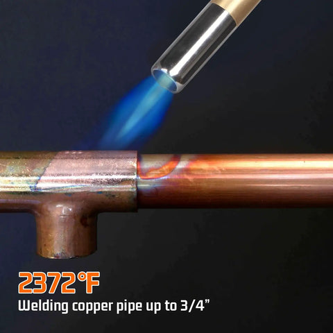 High Intensity Propane Torch Head With Trigger Start, precise ignition, welding copper pipe with blue flame, 2372°F