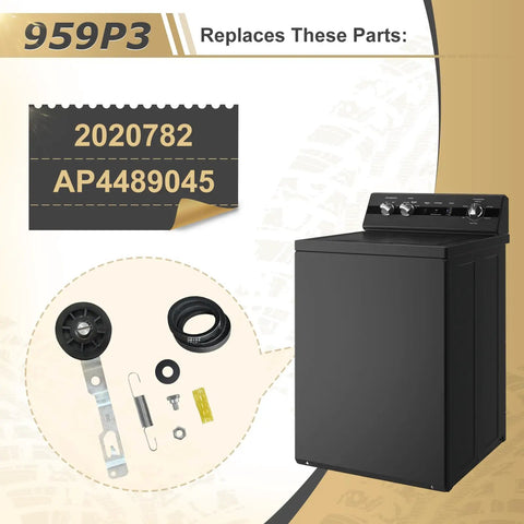 Washer Idler Pulley And Lever Belt Kit For Alliance And Speed Queen Washers Replacement Part 2020782 AP4489045 with washer and belts