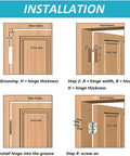 Installation steps for Three Pack 3 Inch Self Closing Stainless Steel Door Hinges With Ball Bearing For Quiet Beefy Duty 3mm Thick Doors