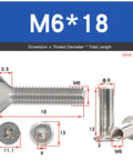 M6 Cross Head Countersunk Locking Screw 18mm Stainless Steel from Straight Up Heavy Duty 304 Stainless Steel M6 Cross Head Countersunk Locking Screw And Nut Set Top Shelf Furniture Connector Fastener Kit Built Tough For Indoor Outdoor Assembly.