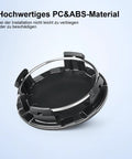 Tesla Wheel Center Caps Kit For Model 3 Y S X 4 Pcs Hub Cap Center Covers With 20 Lug Nut Covers And Removal Tool Matte Black Silver Logo ABS Waterproof Anti Rust Dustproof Slick Upgrade For 18 And 20 Inch Rims showing high-quality PC & ABS material.