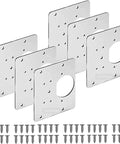 Six Piece Hinge Repair Bracket Set For Cabinets And Cupboards With Pre Drilled Holes And Mounting Screws Stainless Steel