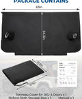 Rugged Tonneau Cover For Wrangler JK 4 Door 2007 To 2018 JKU Cargo Trunk Tailgate Cover Jeep Accessories, dimensions shown with manual and bag