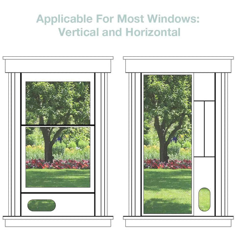 Diagram of Universal Portable AC Window Vent Kit with Exhaust Hose for sliding and vertical windows installation