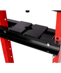 Heavy Duty 12 Ton Hydraulic Shop Press With Built In Pressure Gauge And Toughened Steel Frame showing press plate detail.