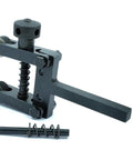 Heavy Duty Clamp Type Knurling Tool For Lathes With Two Inch Capacity And Three Eighths Inch Shank, shown with spring attachment.