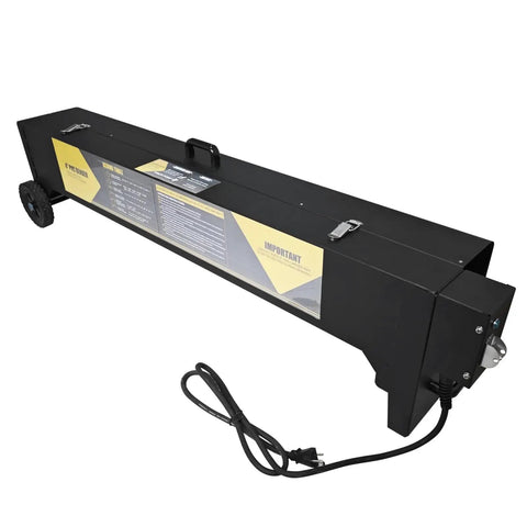 Heavy Duty PvC Conduit Hot Box Heater For 1/2 To 4 Inch Pipe with wheels and power cord, designed for precise heating and safe operation.