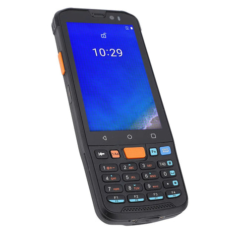 Tough-as-nails Wireless Barcode Scanner With IP65 Drop-Proof Build, 1D And 2D Scan, featuring keypad and LCD display.