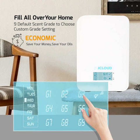 Smart Cold Air Diffuser For Home Essential Oil Aromatherapy Mist Machine in modern white finish, showcasing smart controls.