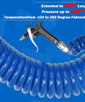 Heavy Duty Truck Air Duster Blow Gun Kit With 9 Meter Coil And 2 Interchangeable Nozzle Tips Blue For Cleaning Air Seats Dashboards And Tight Spots From Cab To Sleeper Fits OD 6mm Hose